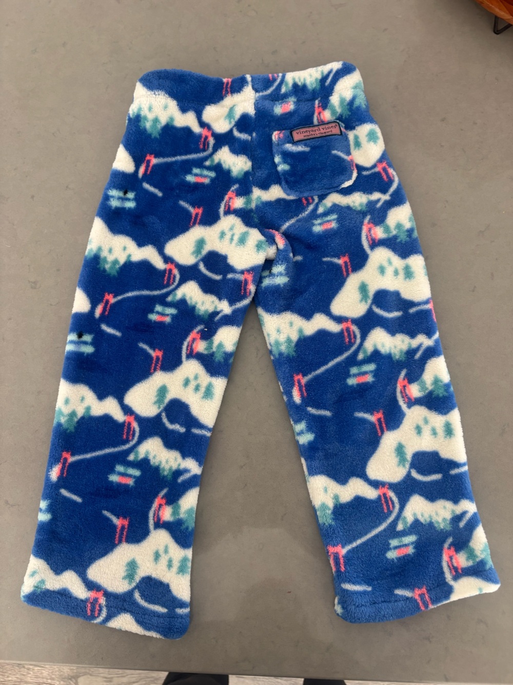 Vineyard Vines Blue Ski-Pattern Fleece Pajama Bottoms